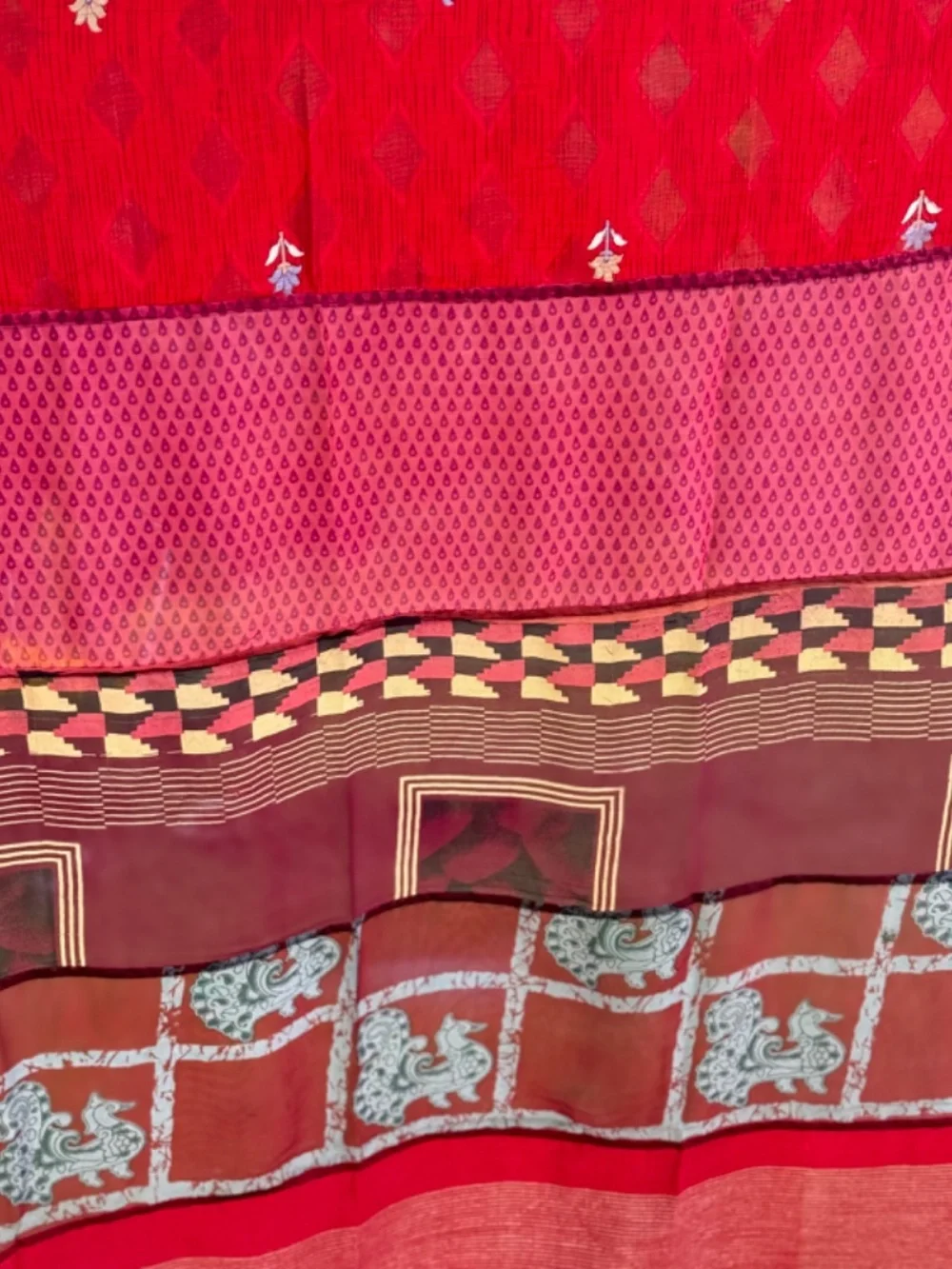 New wTag Mexicali Blues Recycled Sari Silk Curtain Room Divider Doorway Panel